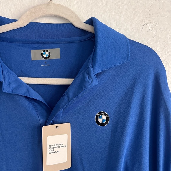 BMW Polo Shirt in Royal Blue with Badge - Picture 2 of 3